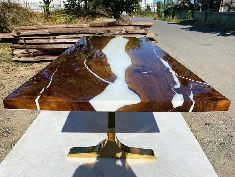 Personalized LARGE EPOXY TABLE, Resin Dining Table For 2 , 4 , 6, 8 River Dining Table Top, Wood Epoxy Coffee Table Top, Living Room Table Top - resinhomefurniture