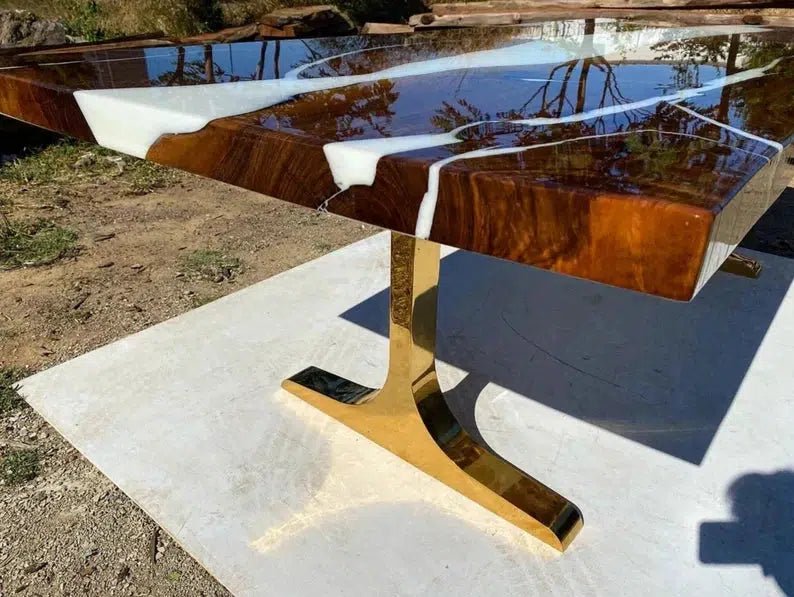 Personalized LARGE EPOXY TABLE, Resin Dining Table For 2 , 4 , 6, 8 River Dining Table Top, Wood Epoxy Coffee Table Top, Living Room Table Top - resinhomefurniture