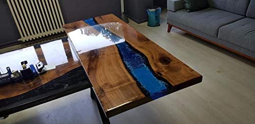 Personalized LARGE EPOXY TABLE, Resin Dining Table For 2 , 4 , 6, 8 River Dining Table Top, Wood Epoxy Coffee Table Top, Living Room Table Top - resinhomefurniture