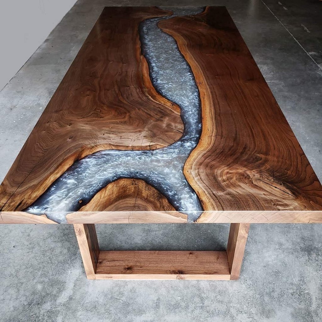 Personalized LARGE EPOXY TABLE, Resin Dining Table For 2 , 4 , 6, 8 River Dining Table Top, Wood Epoxy Coffee Table Top, Living Room Table Top - resinhomefurniture