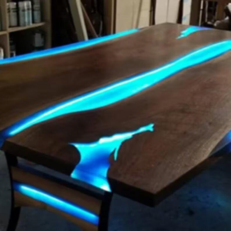 Personalized LARGE EPOXY TABLE, Resin Dining Table For 2 , 4 , 6, 8 River Dining Table Top, Wood Epoxy Coffee Table Top, Living Room Table Top - resinhomefurniture