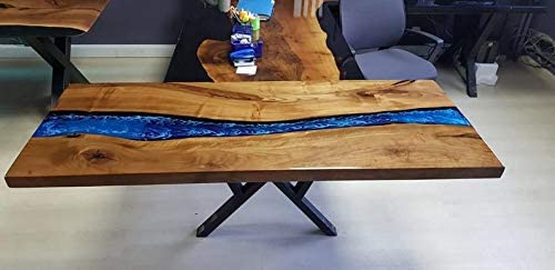 Personalized LARGE EPOXY TABLE, Resin Dining Table For 2 , 4 , 6, 8 River Dining Table Top, Wood Epoxy Coffee Table Top, Living Room Table Top - resinhomefurniture