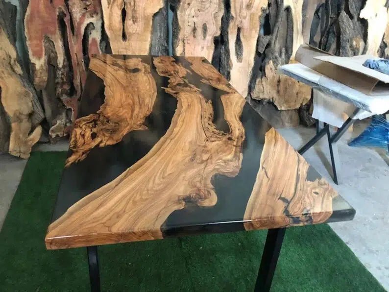 Personalized LARGE EPOXY TABLE, Resin Dining Table For 2 , 4 , 6, 8 River Dining Table Top, Wood Epoxy Coffee Table Top, Living Room Table Top - resinhomefurniture