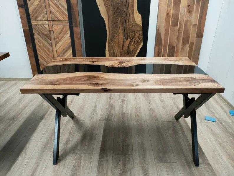Personalized LARGE EPOXY TABLE, Resin Dining Table For 2 , 4 , 6, 8 River Dining Table Top, Wood Epoxy Coffee Table Top, Living Room Table Top - resinhomefurniture