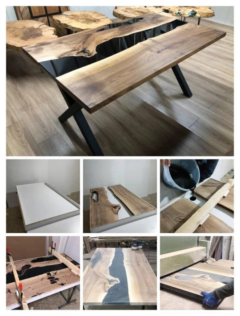 Personalized LARGE EPOXY TABLE, Resin Dining Table For 2 , 4 , 6, 8 River Dining Table Top, Wood Epoxy Coffee Table Top, Living Room Table Top - resinhomefurniture