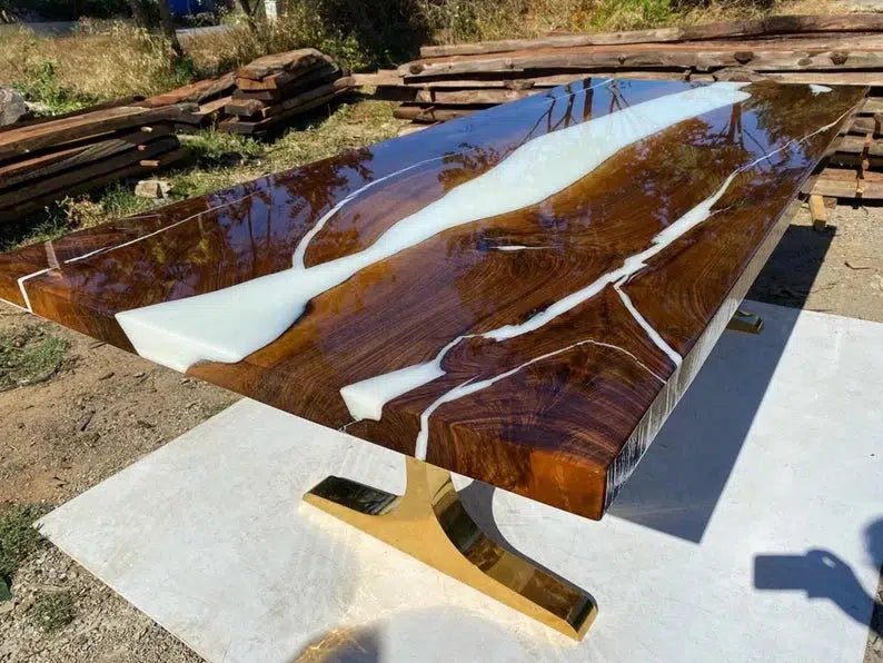 Personalized LARGE EPOXY TABLE, Resin Dining Table For 2 , 4 , 6, 8 River Dining Table Top, Wood Epoxy Coffee Table Top, Living Room Table Top - resinhomefurniture