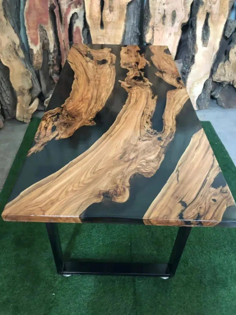 Personalized LARGE EPOXY TABLE, Resin Dining Table For 2 , 4 , 6, 8 River Dining Table Top, Wood Epoxy Coffee Table Top, Living Room Table Top - resinhomefurniture