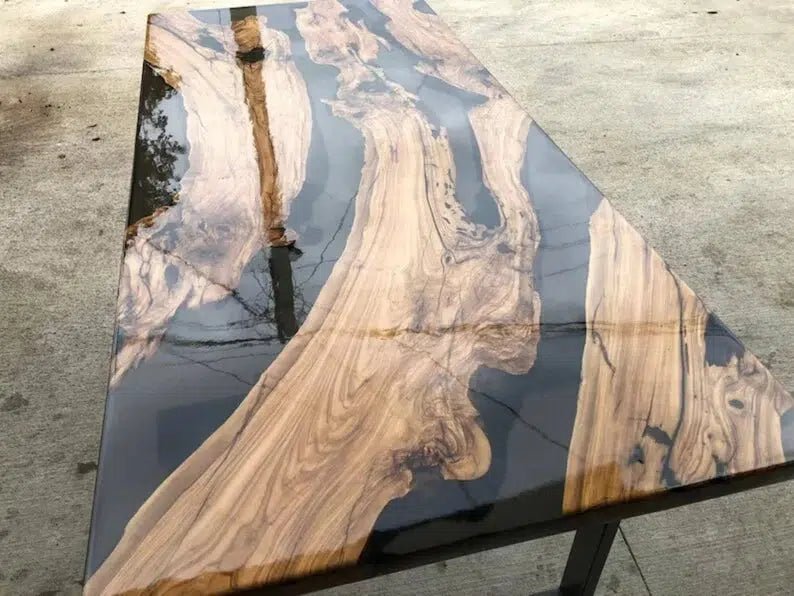 Personalized LARGE EPOXY TABLE, Resin Dining Table For 2 , 4 , 6, 8 River Dining Table Top, Wood Epoxy Coffee Table Top, Living Room Table Top - resinhomefurniture