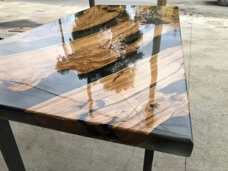 Personalized LARGE EPOXY TABLE, Resin Dining Table For 2 , 4 , 6, 8 River Dining Table Top, Wood Epoxy Coffee Table Top, Living Room Table Top - resinhomefurniture
