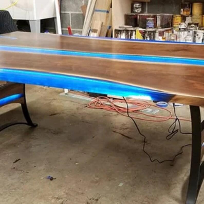Personalized LARGE EPOXY TABLE, Resin Dining Table For 2 , 4 , 6, 8 River Dining Table Top, Wood Epoxy Coffee Table Top, Living Room Table Top - resinhomefurniture