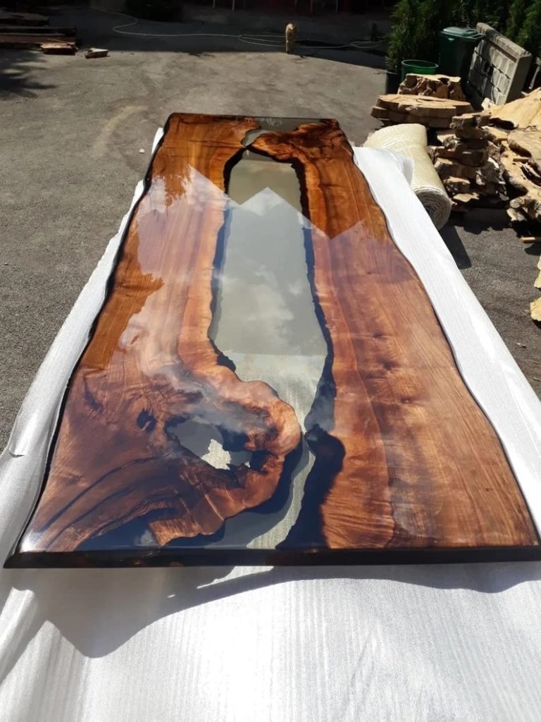 Personalized Large EPOXY Table, Resin Dining Table for 2, 4, 6, 8 River Dining Table, Wood Epoxy Coffee Table Top, Living Room Table - resinhomefurniture