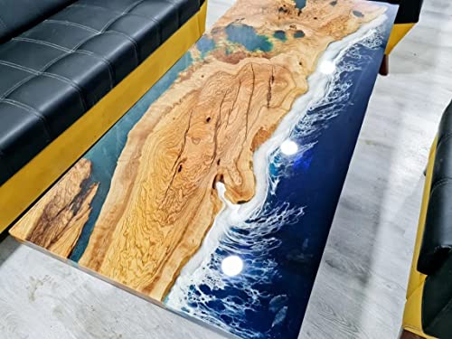 Personalized Large EPOXY Table, Resin Dining Table for 2, 4, 6, 8 River Dining Table, Wood Epoxy Coffee Table Top, Living Room Table - resinhomefurniture