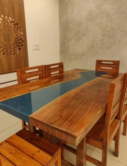 Personalized Large EPOXY Table, Resin Dining Table for 2, 4, 6, 8 River Dining Table, Wood Epoxy Coffee Table Top, Living Room Table - resinhomefurniture