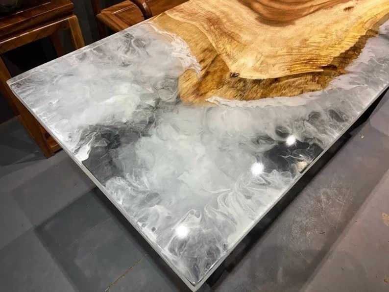 Personalized Large EPOXY Table, Resin Dining Table for 2, 4, 6, 8 River Dining Table, Wood Epoxy Coffee Table Top, Living Room Table - resinhomefurniture