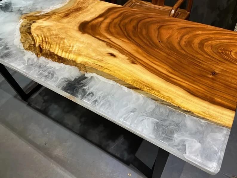 Personalized Large EPOXY Table, Resin Dining Table for 2, 4, 6, 8 River Dining Table, Wood Epoxy Coffee Table Top, Living Room Table - resinhomefurniture