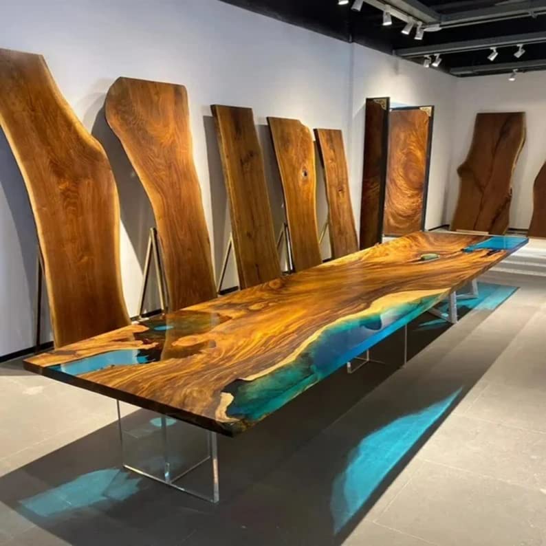 Personalized Large Fully Customised EPOXY Table Top, Resin River Dining Table Top for 2, 4, 6, 8, Wood Epoxy Coffee Table Top, Living Room Table Top - resinhomefurniture