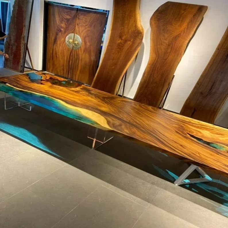 Personalized Large Fully Customised EPOXY Table Top, Resin River Dining Table Top for 2, 4, 6, 8, Wood Epoxy Coffee Table Top, Living Room Table Top - resinhomefurniture