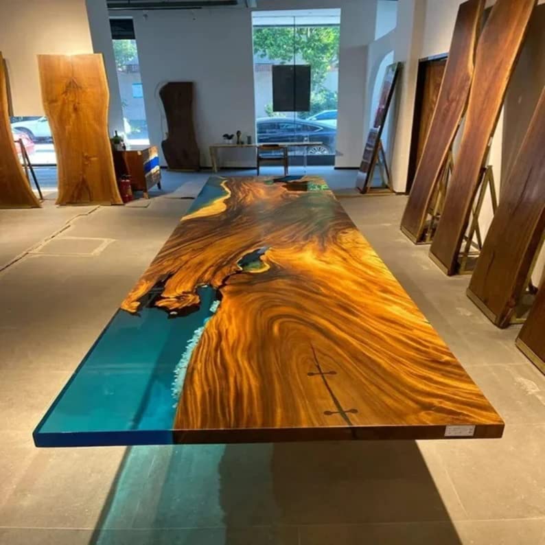 Personalized Large Fully Customised EPOXY Table Top, Resin River Dining Table Top for 2, 4, 6, 8, Wood Epoxy Coffee Table Top, Living Room Table Top - resinhomefurniture