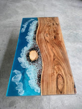 Premium Exquisite Mini Island Look Blue Ocean Beach With Stones Epoxy Dining Table Resin Table Coffee Table Kitchen Table Conference Table Side/End Table Bar Counter - resinhomefurniture