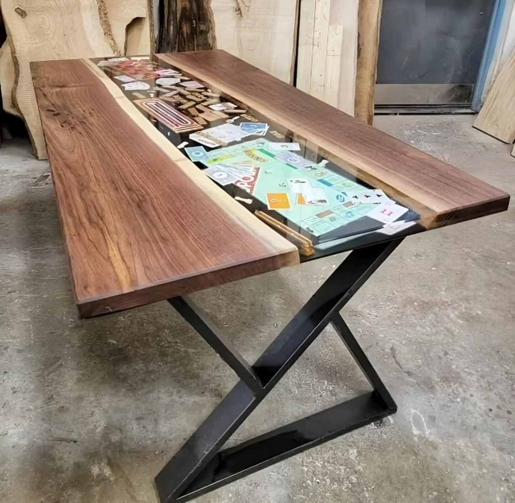 Premium Gaming Night Table Living Room Table Bar Counter Table Live Edge Table Dining Table Coffee Table End Table Office Table Hallway Table Home Décor (With Stand) - resinhomefurniture