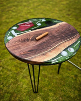 Premium Golf Epoxy Resin Round Coffee Table Center Table Dining Table Study Table Living Room Table End Table Side Table Office Table Home Décor (With Stand) - resinhomefurniture