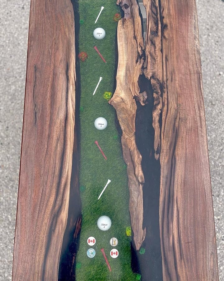 Premium Gorgeous Epoxy Resin Golf Dining Table Living Room Table Coffee Table End Table Patio Table Hallway Table Home Office Table Side Table Home Décor (With Stand) - resinhomefurniture