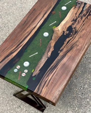 Premium Gorgeous Epoxy Resin Golf Dining Table Living Room Table Coffee Table End Table Patio Table Hallway Table Home Office Table Side Table Home Décor (With Stand) - resinhomefurniture