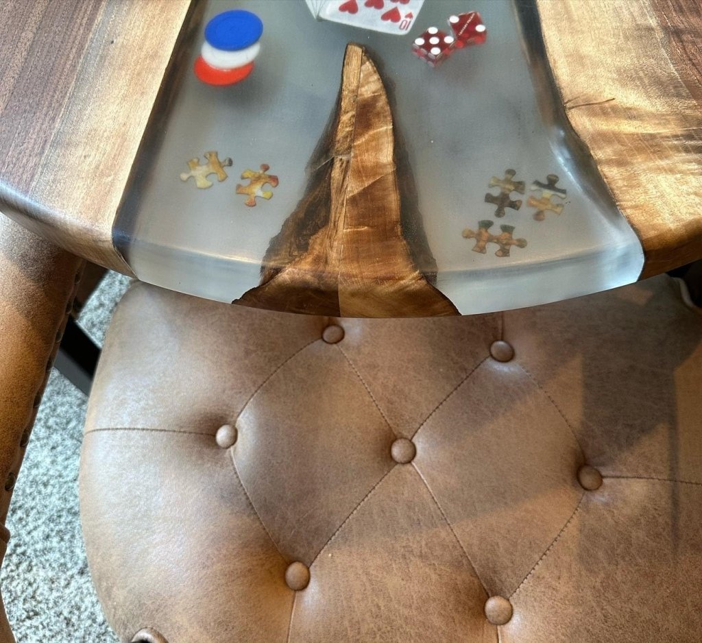 Premium Looking Cards with Dice Epoxy Dining Resin Table Living Room Table Hallway Table Bar Counter Table Coffee Table Center Table Patio Table Home Décor (With Stand) - resinhomefurniture