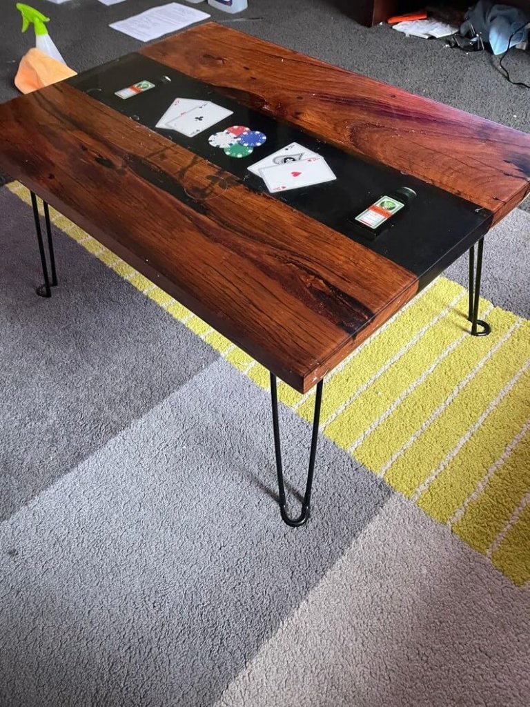 Premium Unique Custom Made Elegant Poker Card Resin Table Gamer Table Kitchen Table Living Room Table Console Table Office Table Home Décor (With Stand) - resinhomefurniture