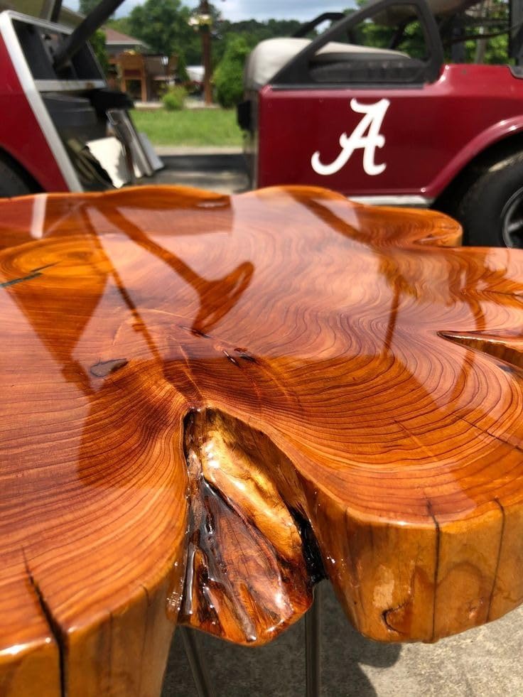rustic - round - wooden - live - edge - table - with - blue - resin - coffee - table - end - side - table - centre - table - patio - table - console - table - home - office - table - living - room - table - resinhomefurniture