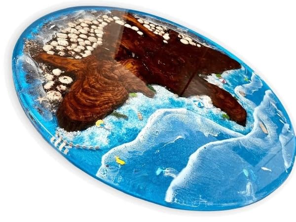 Shoreline Bliss Coastal Resin Look Epoxy Round Coffee Table Center Table Dining Room Table Living Room Table Patio Table Office Table Bar Table Conference Room Table - resinhomefurniture