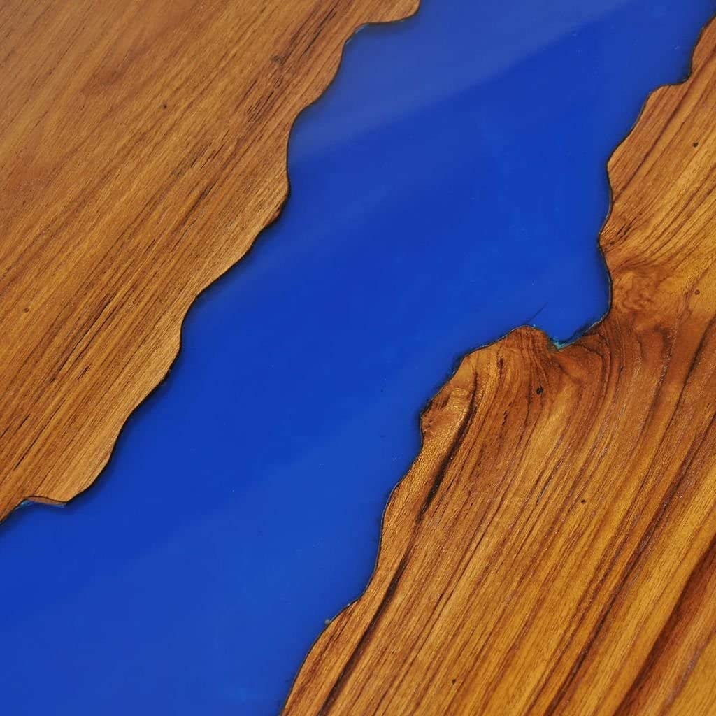 TUZECH Coffee Table Teak Wood Resin End Side Table for Home Office Living Room Home Furniture Decor (39.4x19.7x15.7) - resinhomefurniture