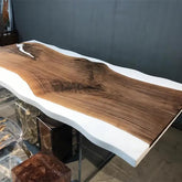 TUZECH Custom Made Wood Resin Epoxy Ice Look Dinning Table Coffee Table Side/End Table Coastal Table Top Living Room Table Bar Counter Home Décor - resinhomefurniture