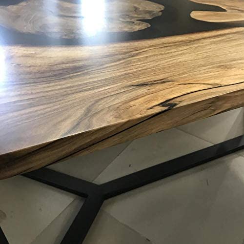 TUZECH Dining and End Tables Black epoxy Resin River Table Home & Living Furniture Living Room Furniture Walnut Dining Custom Table - resinhomefurniture