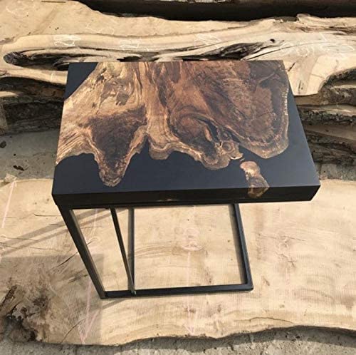 TUZECH Epoxy Coffee Table,Live Edge Coffee Table, Table,Epoxy Resin River Table,Living Room Coffee Table,Rustic Table,Olive Coffee Table (50x35x60 cm) - resinhomefurniture