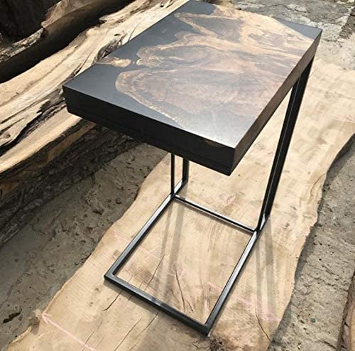 TUZECH Epoxy Coffee Table,Live Edge Coffee Table, Table,Epoxy Resin River Table,Living Room Coffee Table,Rustic Table,Olive Coffee Table (50x35x60 cm) - resinhomefurniture