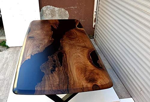 TUZECH Epoxy Table, Dining, Sofa, Center Table top Live Edge Walnut Table,Custom Order, Epoxy Resin River Table, Natural Wood - resinhomefurniture