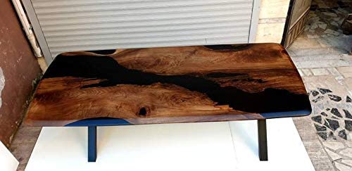 TUZECH Epoxy Table, Dining, Sofa, Center Table top Live Edge Walnut Table,Custom Order, Epoxy Resin River Table, Natural Wood - resinhomefurniture