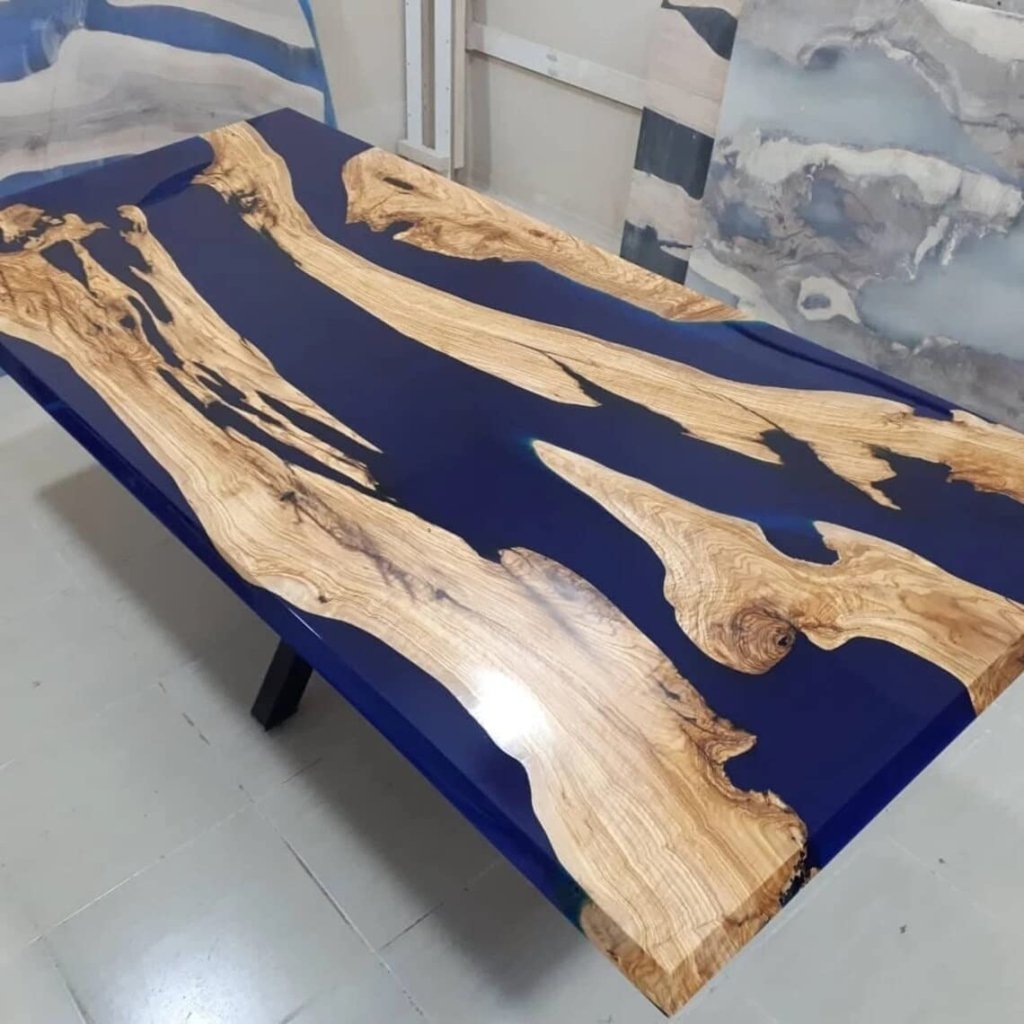 Tuzech Epoxy Table Top Fully Customised Resin River Table Indoor Outdoor Coffee Table Top Wooden Dining Table - resinhomefurniture