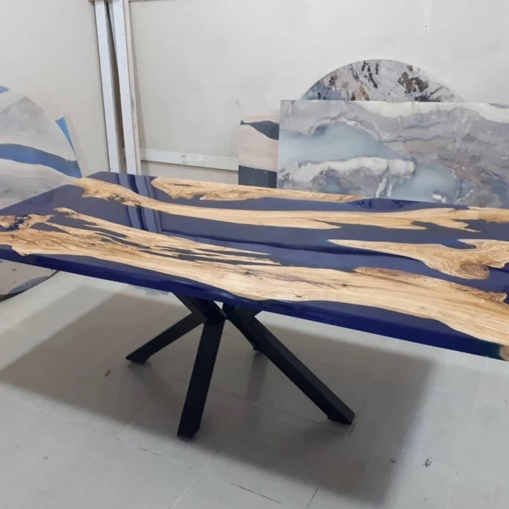 Tuzech Epoxy Table Top Fully Customised Resin River Table Indoor Outdoor Coffee Table Top Wooden Dining Table - resinhomefurniture