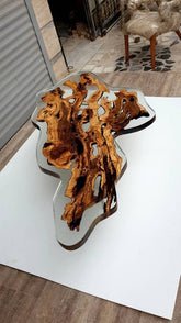 Tuzech Epoxy Table Top Fully Customized Thick Resin River Table Indoor Outdoor Coffee Table Top - resinhomefurniture