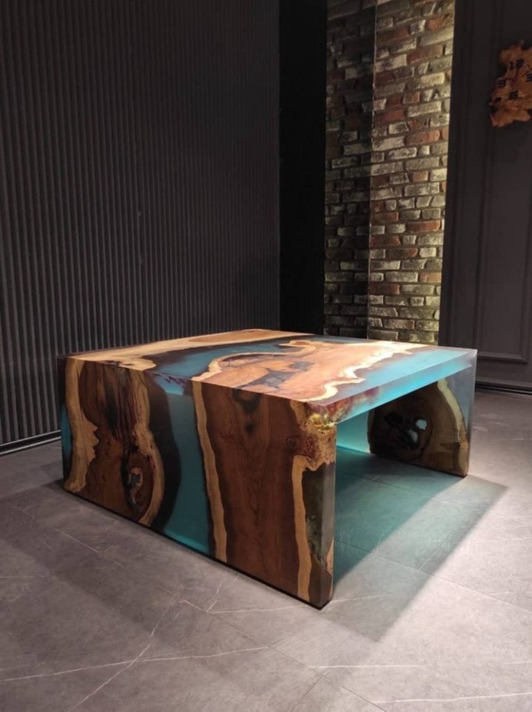 Tuzech Epoxy Table Top Fully Customized Thick Resin River Table Indoor Outdoor Wooden Coffee Table Top - resinhomefurniture