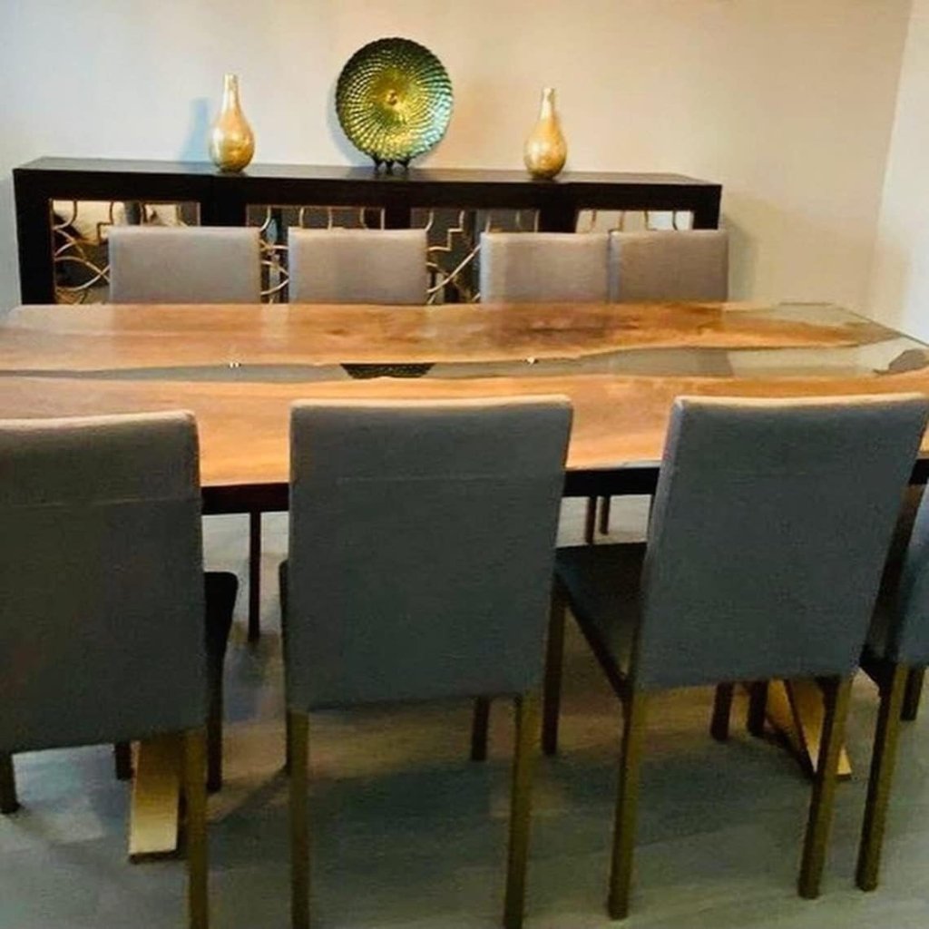 TUZECH Epoxy Table Top Fully Customized Thick Resin River Table Indoor Outdoor Wooden Dining Table Living Room - resinhomefurniture
