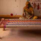 Tuzech Handmade Amaltas Jute & Textile Charpai Solid Sturdy Hand Woven Metal Charpai/Day Bed/Khatiya/Manjhi with Legs for Hotel Restaurant - resinhomefurniture