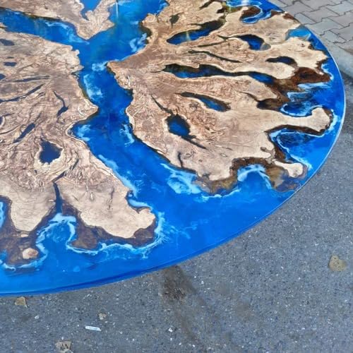 TUZECH Unique Blue River Epoxy Resin Dining Table Coffee Table Living Room Table Console Table Patio Table Bar Counter Table End/Side Table Kitchen Table Home Décor - resinhomefurniture