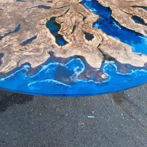 TUZECH Unique Blue River Epoxy Resin Dining Table Coffee Table Living Room Table Console Table Patio Table Bar Counter Table End/Side Table Kitchen Table Home Décor - resinhomefurniture