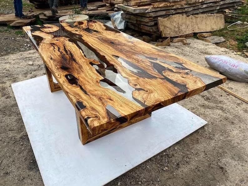 unique - customized - crystal - clear - resin - table - dining - table - living - room - table - epoxy - table - for - 2 - 4 - 6 - 8 - wooden - table - side - end - table - patio - table - home - decor - bar - table - resinhomefurniture