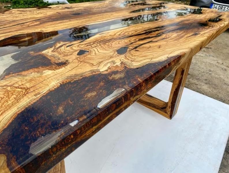 unique - customized - crystal - clear - resin - table - dining - table - living - room - table - epoxy - table - for - 2 - 4 - 6 - 8 - wooden - table - side - end - table - patio - table - home - decor - bar - table - resinhomefurniture