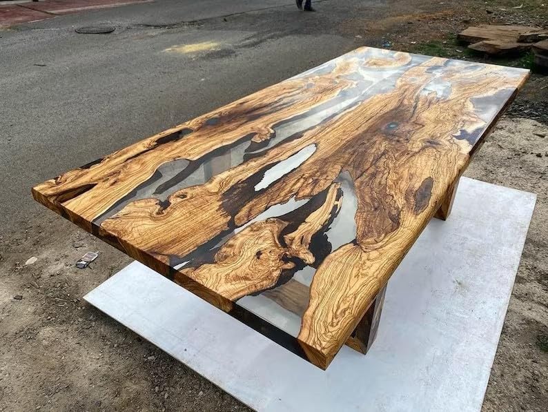 unique - customized - crystal - clear - resin - table - dining - table - living - room - table - epoxy - table - for - 2 - 4 - 6 - 8 - wooden - table - side - end - table - patio - table - home - decor - bar - table - resinhomefurniture