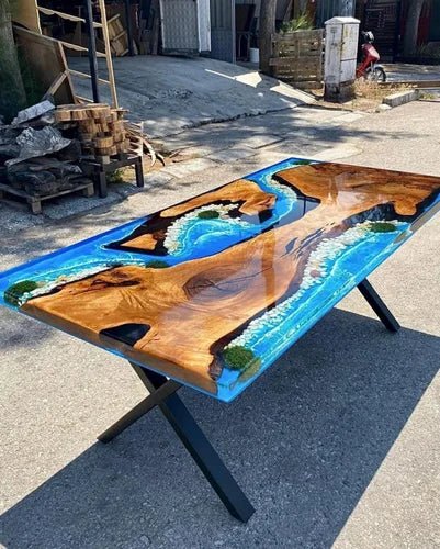 Blue Large Resin Table: A Perfect Blend of Art and Functionality - resinhomefurniture